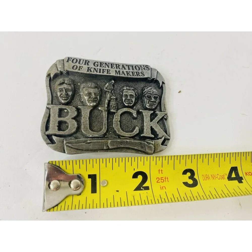 Buck Knives Metal Belt Buckle, Four Generations of Knife‎ Makers
